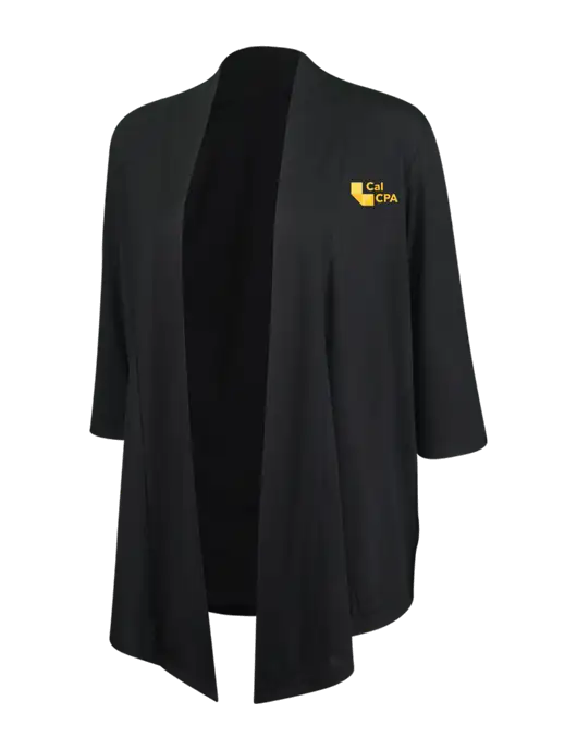 Black Womens Concept Shrug w/CalCPA Logo