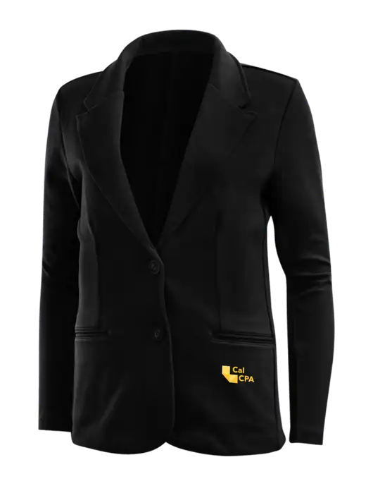 Black Womens Knit Blazer w/CalCPA Logo