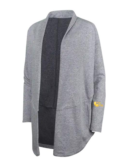 Medium Heather Grey/Char Heather Womens Interlock Cardigan w/CalCPA Logo