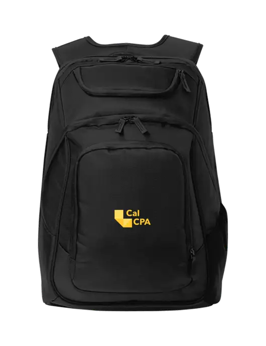 Executive Black Laptop Backpack w/CalCPA Logo