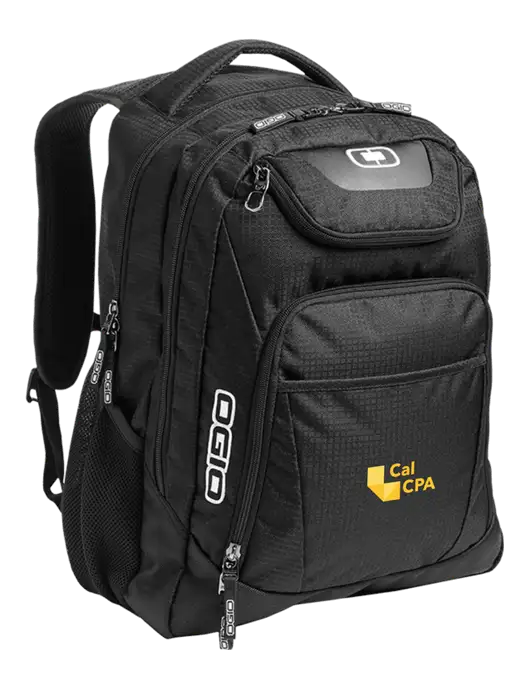 OGIO Black/Silver Excelsior Laptop Backpack w/CalCPA Logo