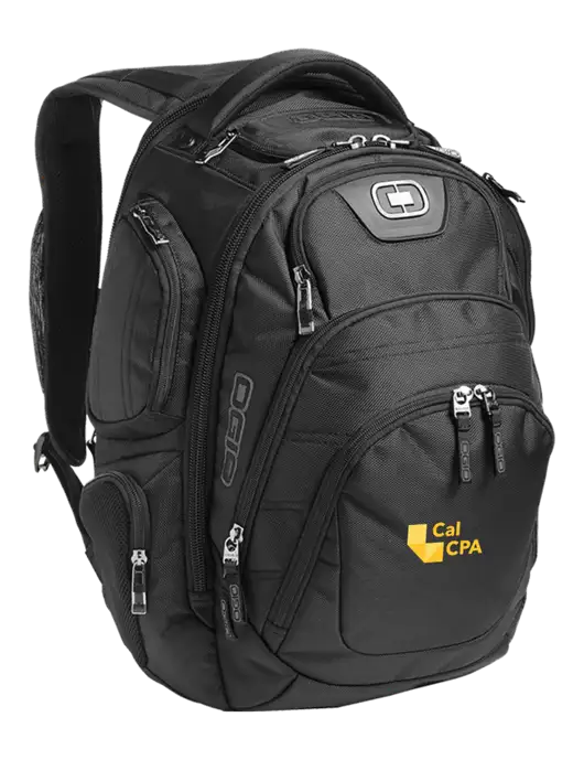 OGIO Black Stratagem Laptop Backpack w/CalCPA Logo