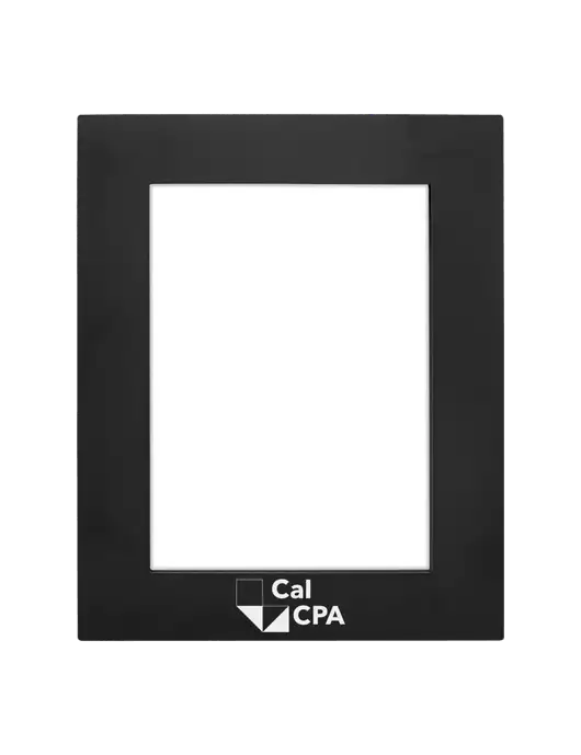 Black Aluminum Photo Frame, 5 x 7 w/CalCPA Logo