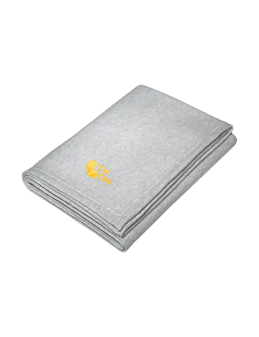 Core Light Grey Heather Fleece Sweatshirt Blanket w/CalCPA Logo