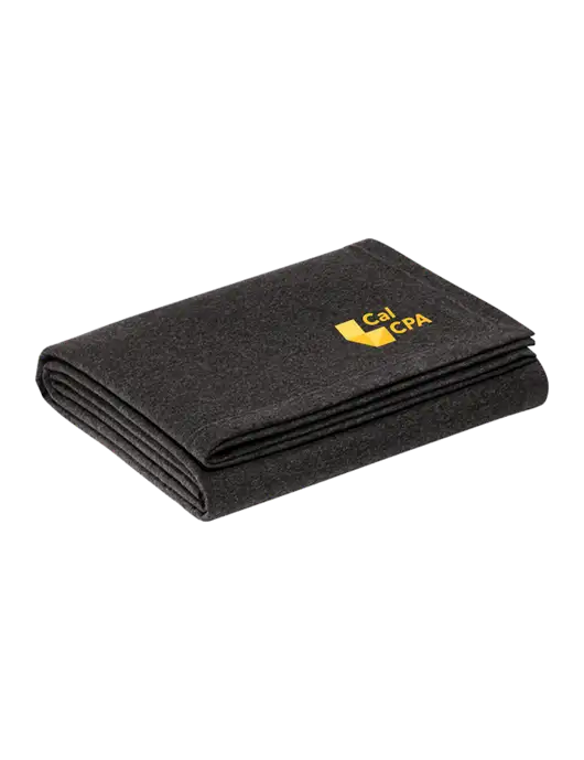 Recycled Charcoal Heather Blanket w/CalCPA Logo