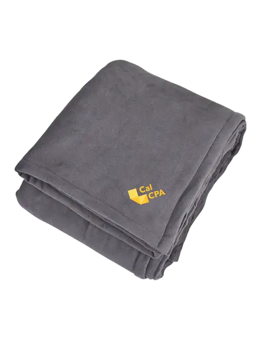 Mountain Lodge Hearth Grey Blanket  w/CalCPA Logo