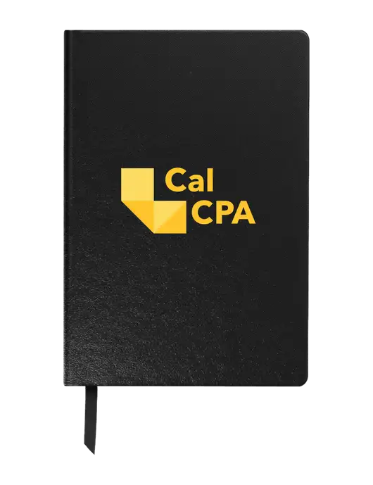 Achieve Black Hardcover Journal, 5.5 x 8.37 w/CalCPA Logo