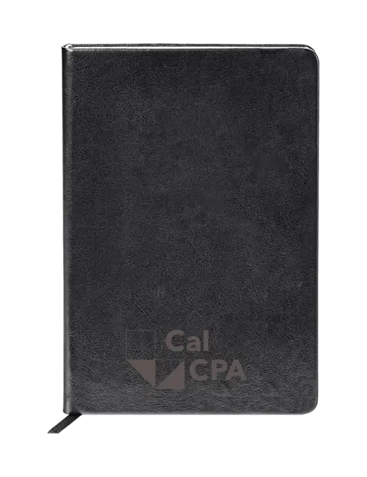 Fabrizio Black Hard Cover 5.75 x 8.3 Journal w/CalCPA Logo