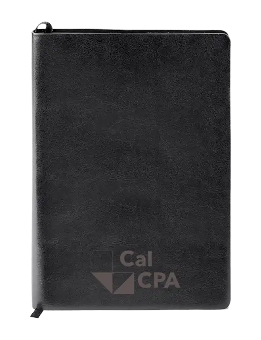 Fabrizio Black Soft Cover 5.75 x 8.125 Journal w/CalCPA Logo