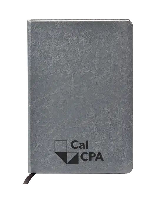 Fabrizio Grey Hard Cover 5.75 x 8.3 Journal w/CalCPA Logo
