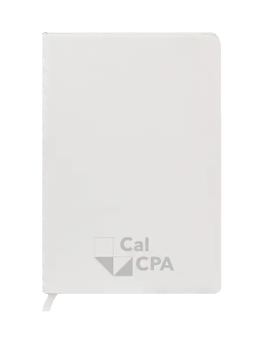 Fabrizio White Hard Cover 5.75 x 8.3  Journal w/CalCPA Logo