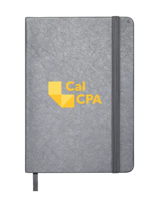 Granite Dark Grey Hardcover Journal, 5.62 X  8.37 w/CalCPA Logo