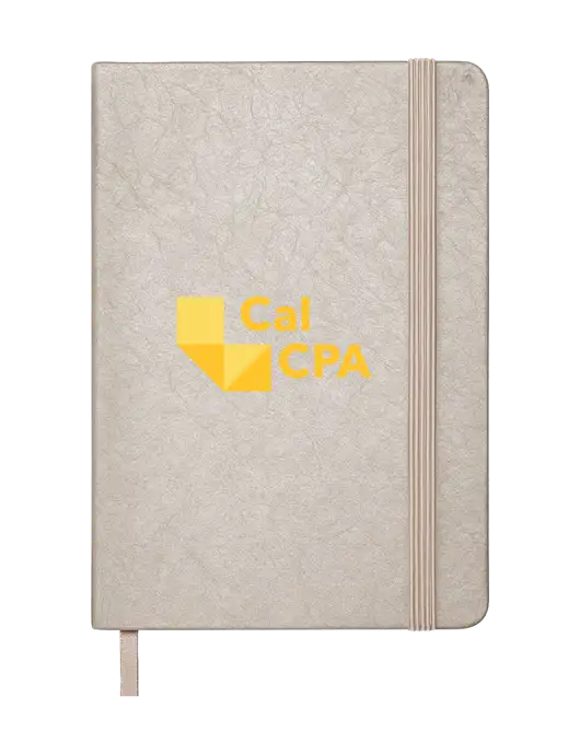 Granite Light Grey Hardcover Journal, 5.62 X  8.37 w/CalCPA Logo