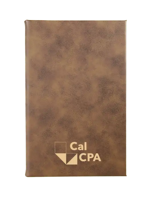 Rustic Leatherette 5.25 x 8.25 Journal w/CalCPA Logo