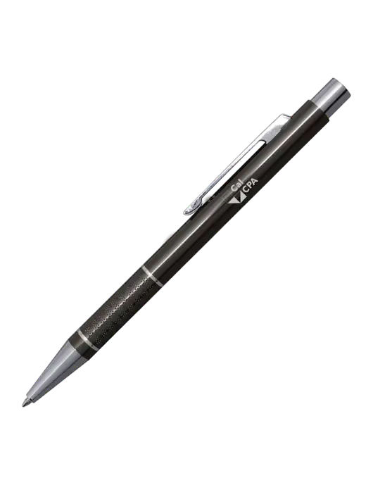 St George Gunmetal Pen - Blue Ink w/CalCPA Logo