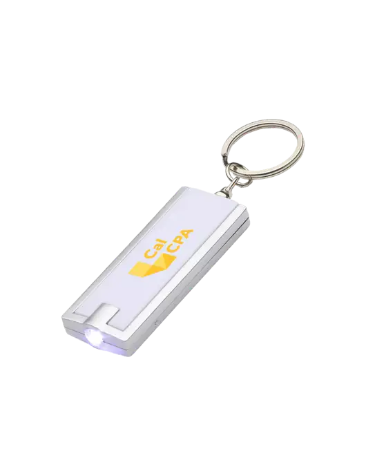 Simple Touch White LED Keychain w/CalCPA Logo