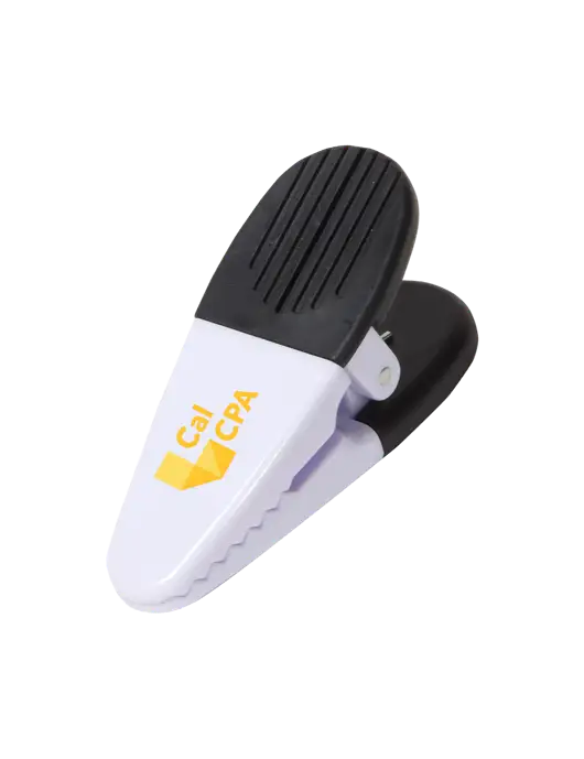 Magnetic White Power Clip w/CalCPA Logo