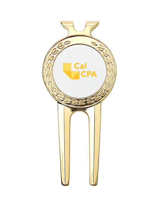 Gold Divot Tool, 1.5 x 3 w/CalCPA Logo