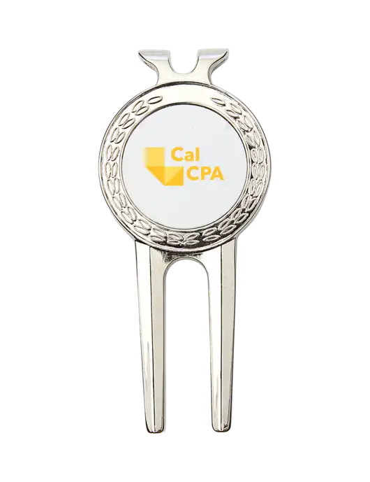 Silver Divot Tool, 1.5 x 3 w/CalCPA Logo