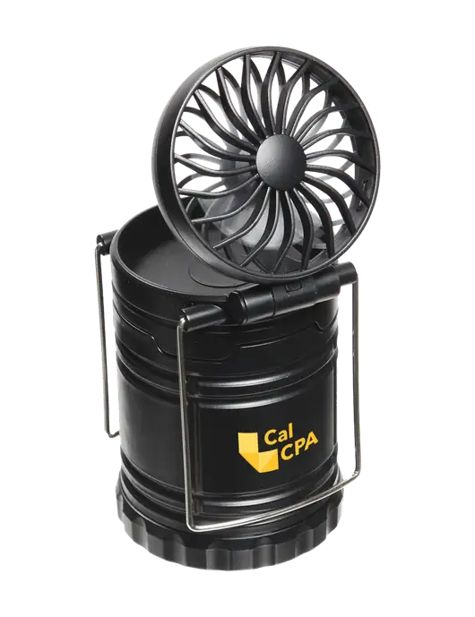 Black Retro Lantern with Fan w/CalCPA Logo