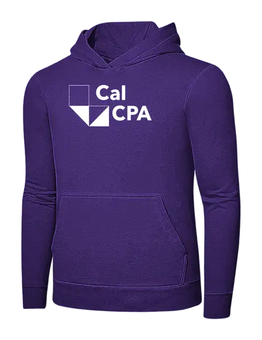 Purple 7.8 oz Ring Spun Hooded Sweatshirt w/CalCPA Logo