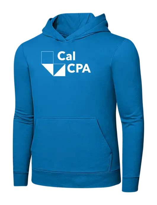 Medium Dark Sapphire 7.8 oz Ring Spun Hooded Sweatshirt w/CalCPA Logo