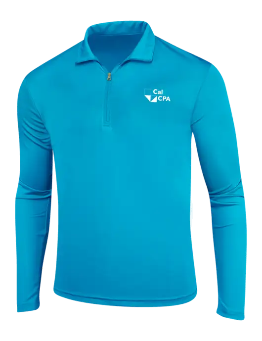Sapphire Blue PosiCharge Competitor 1/4 Zip Pullover w/CalCPA Logo
