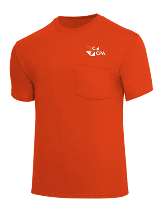 Core Blend Dark Orange Pocket T-Shirt w/CalCPA Logo
