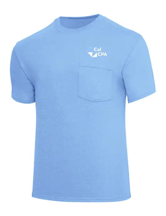 Core Blend Light Blue Pocket T-Shirt w/CalCPA Logo