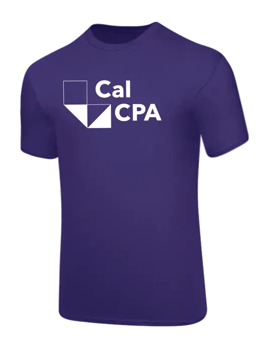 Core Blend Purple T-Shirt w/CalCPA Logo