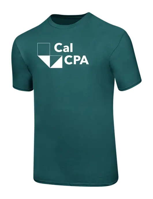 Ring Spun Dark Teal 4.5 oz T-Shirt w/CalCPA Logo
