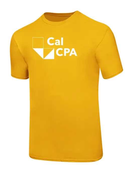 Ring Spun Yellow Gold 4.5 oz T-Shirt
 w/CalCPA Logo