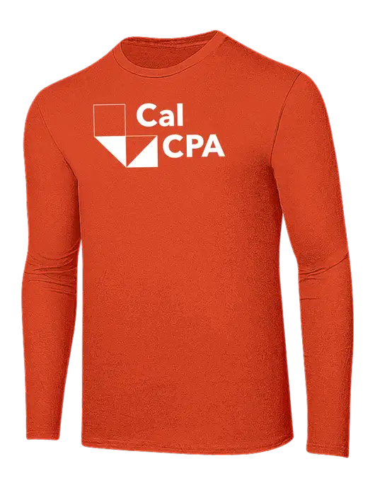 Ring Spun Orange 4.5 oz Long Sleeve T-Shirt w/CalCPA Logo
