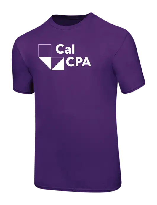 Ring Spun Purple 4.5 oz T-Shirt w/CalCPA Logo