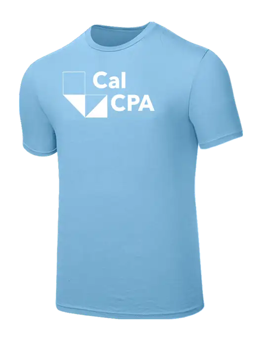 Seriously Soft Light Blue T-Shirt w/CalCPA Logo