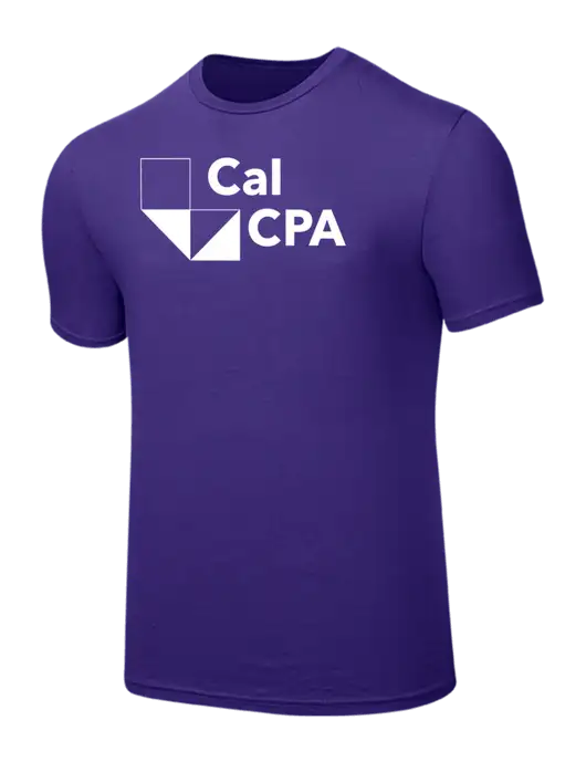 Seriously Soft Purple T-Shirt w/CalCPA Logo