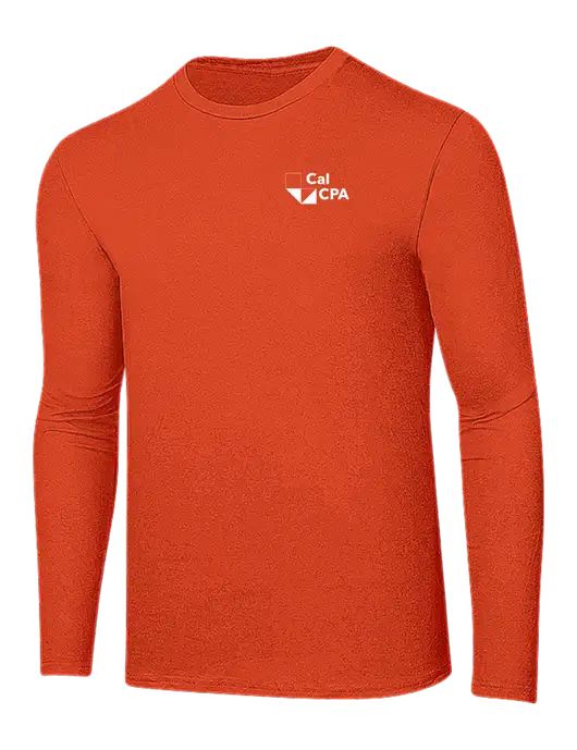 Ring Spun Orange 4.5 oz Long Sleeve T-Shirt w/CalCPA Logo