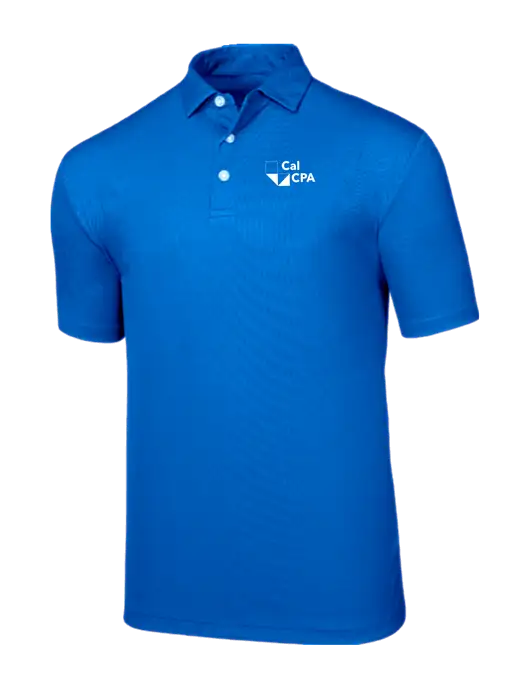 Callaway Birdseye Dark Carolina Blue Polo w/CalCPA Logo