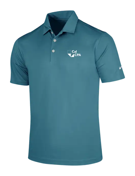 NIKE Dark Teal Dri-Fit Vertical Mesh Polo w/CalCPA Logo