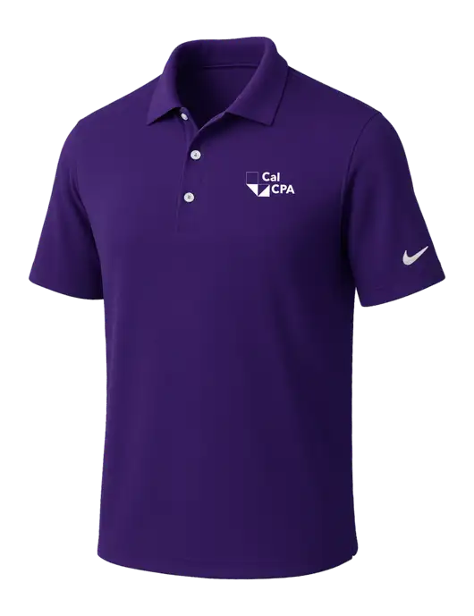 NIKE Purple Dri-Fit Micro Pique Polo w/CalCPA Logo