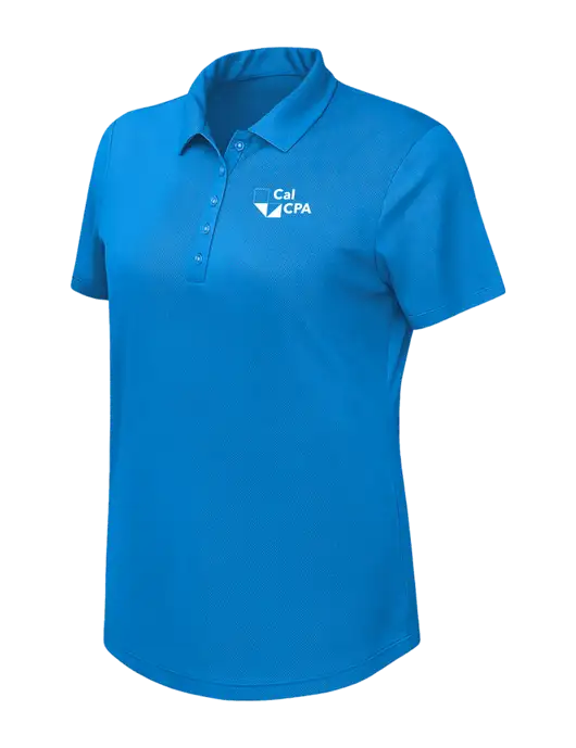 Callaway Womens Birdseye Dark Carolina Blue Polo w/CalCPA Logo