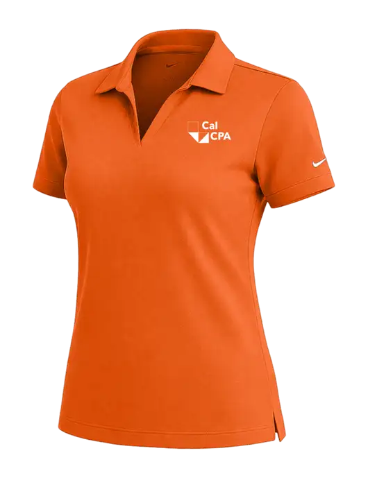 NIKE Orange Womens Dri-Fit Micro Pique Polo w/CalCPA Logo
