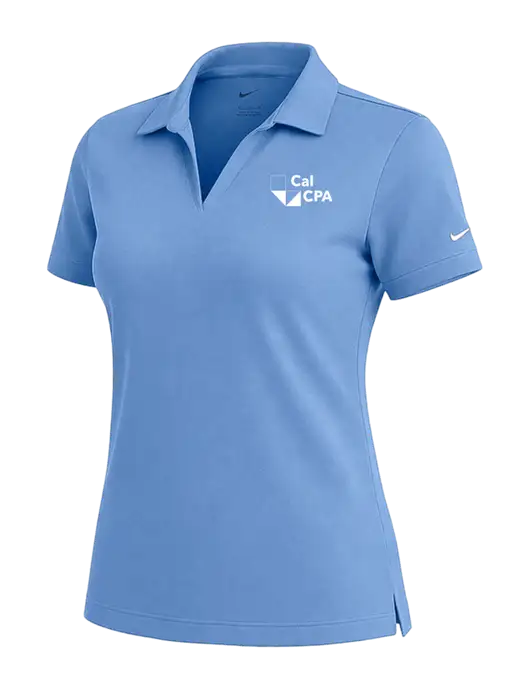NIKE Carolina Blue Womens Dri-Fit Micro Pique Polo w/CalCPA Logo