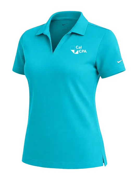 NIKE Sapphire Blue Womens Dri-Fit Micro Pique Polo w/CalCPA Logo