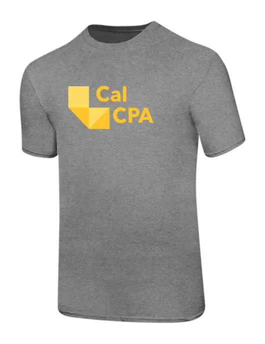 Ring Spun Light Heather Grey 4.5 oz T-Shirt w/CalCPA Logo