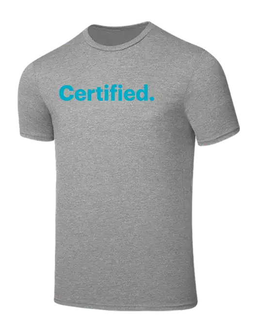 Seriously Soft Light Heather Grey T-Shirt w/Certified Logo, CalCPA Logo