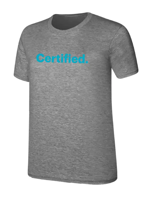 Womens Ring Spun Light Grey Heather 4.5 oz T-Shirt w/Certified Logo, CalCPA Logo