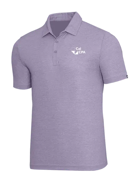 TravisMathew Light Purple Heather Oceanside Polo w/CalCPA Logo