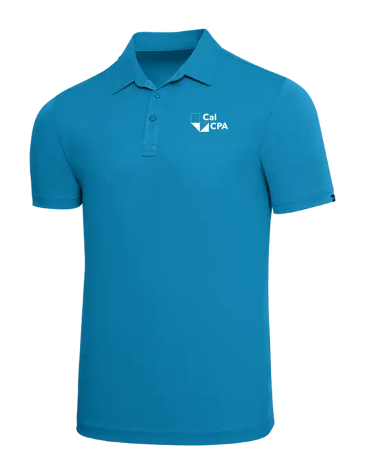TravisMathew Sapphire Solid Oceanside Polo w/CalCPA Logo