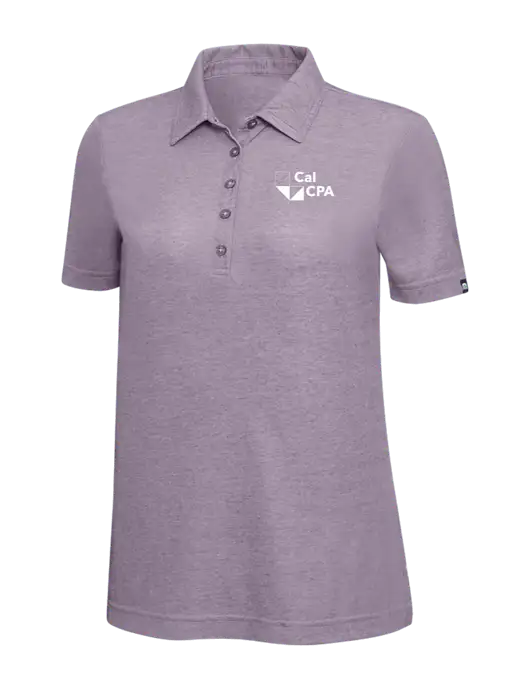 TravisMathew Light Purple Heather Womens Oceanside Polo w/CalCPA Logo